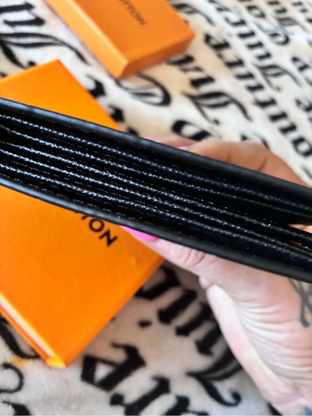 Louis Vuitton Black Embossed Monogram men’s wallet